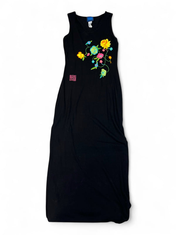 Kenzo - M Black Flower Dress 80s