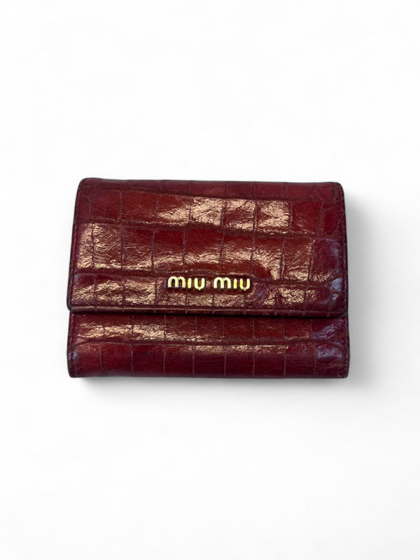 Miu Miu - Red Crocodile Wallet